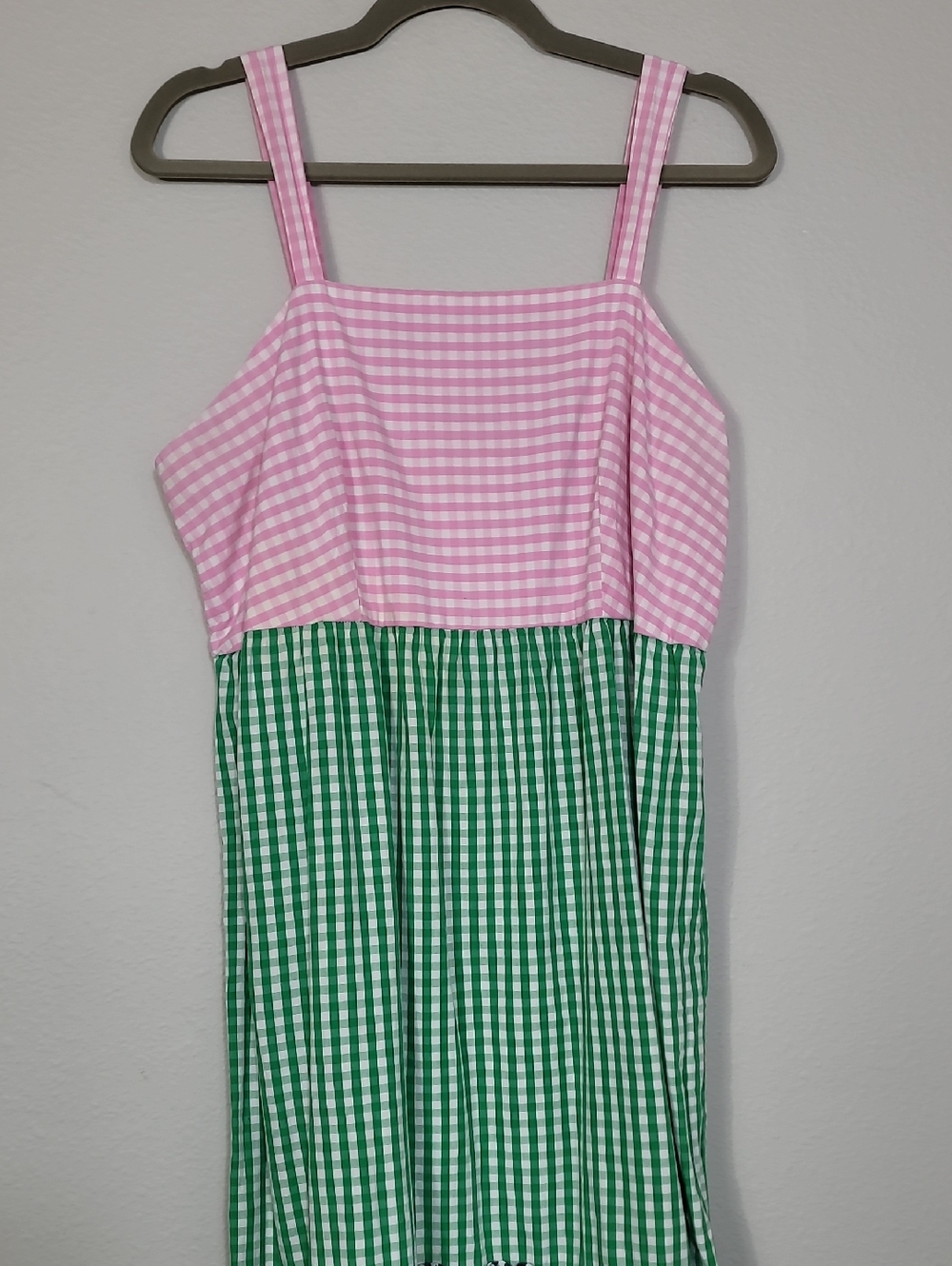 Crown & Ivy Tiered Gingham Maxi Dress Size XL Colorblock Cottagecore Cotton - Picture 3 of 12
